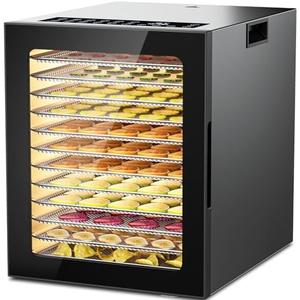 Food Dehydrator for Jerky, 12-Trays Stainless Steel, 850W Electric Dehydrator Machine with 10 Presets, Adjustable Timer, Temperature Control, Digital Food Dryer for Herb, Dog Treats,Meats & Veggies