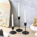 Set of 6 Black Candlestick Holders - Decorative for Home Decor, Wedding, Dining, Party, Anniversary