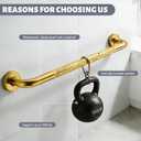 24 Inch Shower Grab Bar 1.25" Dia, Gold Anti Slip Bathroom Grab Bar, 304 Stainless Steel Knurled Handicap Grab Bars, Safety Support Handrail, Assist Bath Shower Handle for Elderly Injury Senior