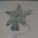 Christmas Tree Topper 10-inch Silver Shimmering Star Tree Topper with 20 LED Lights Festive Decor Christmas Tree Topper Star