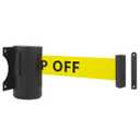 A-KARCK Wall Mount Retractable Belt 16 Foot, Crowd Control Wall Barrier with Steel Case Black and Yellow Belt with Danger - Keep Off