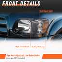 Headlight Assembly Compatible with 2005-2006 Toyota Tundra / 2005-2007 Sequoia Headlamp Black Housing Driver and Passenger Side