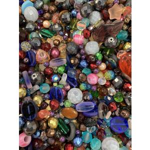 Assorted Glass Beads for Jewelry Making, DIY Lamp Work, Arts and Crafts, and Decorative Hobby Artistry, Colorful Crystal Assortment Bulk Mix, 4-18mm