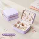Portable Travel Small Jewelry Organizer and Storage with Detachable Pendant Present for Girls and Women,Jewelry Box in Purper Color