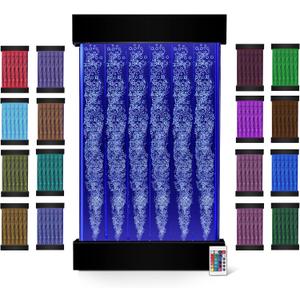 Bubble Wall Fountain Indoor Water Wall Hanging Lamp for Sensory Room Decor with 16 Colors 4 Light Effects 35" x 20"