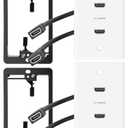 YOEMELY 8K HDMI Wall Plate in White, 2 Port, 2 Pack, HDMI Outlet Wall Plate with HDMI Wall Outlet Cable to Support 8K 60Hz and 4K 120Hz, Low Voltage Bracket for Drywall Mount