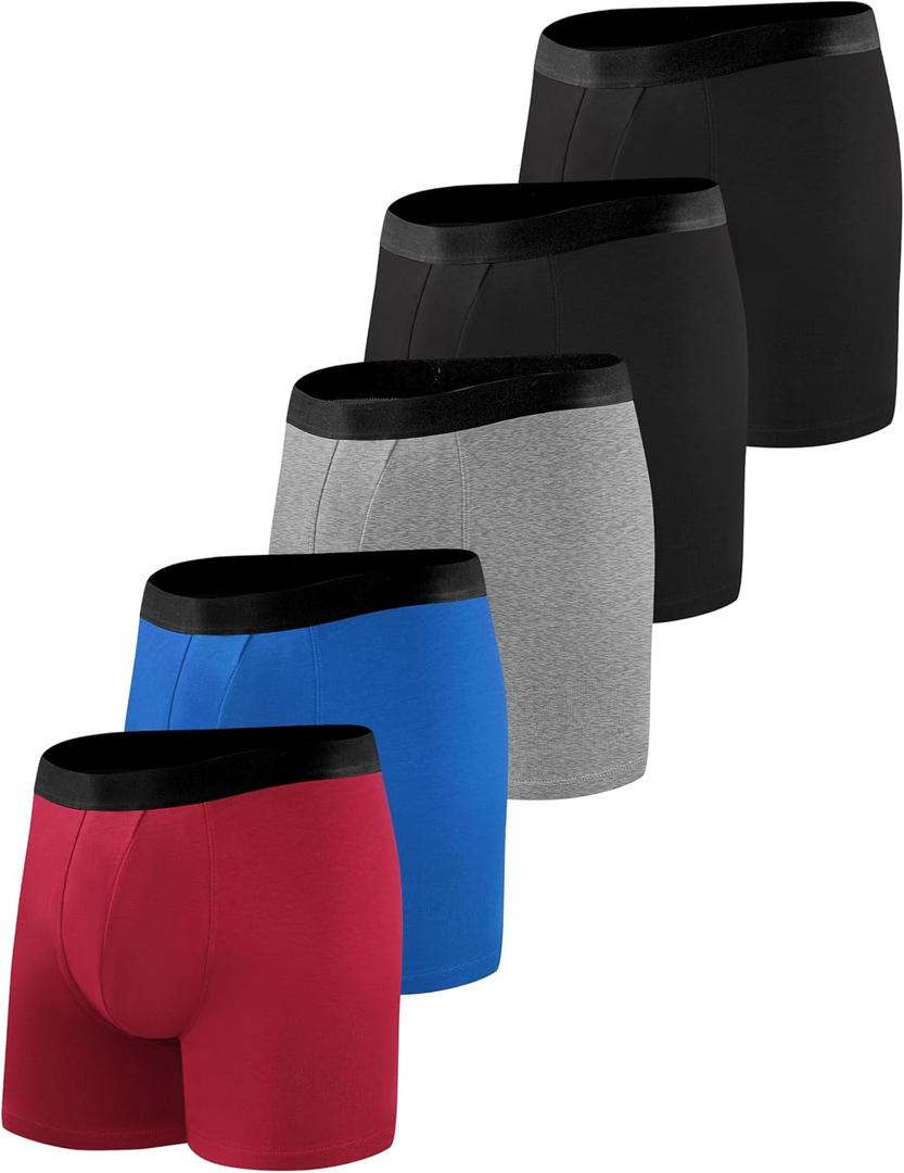 Incontinence Underwear for Men 150ML Absorbent Washable Reusable Heavy Flow Bladder Cotton Leak Proof Protective Boxer Briefs 5 Pack (Multicolor03, XXX-Large)