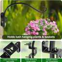 16 Inch Swivel Plant Hanger Bracket Outdoor, 360 Rotating Bird Feeder Hanger with 8 Adjustable Angles, Heavy Duty Metal Wall Mount for Flower Baskets, Lanterns and Chimes (Black, 1 Pack)