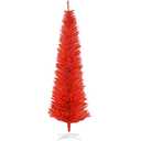 Trygoal Artificial Christmas Tree, 5 FT Slim Pine Needles Xmas Christmastree Realistic Holiday Decoration, Suit for Home, Office and Xmas Party Decoration, Easy Assembly Stand, Red