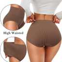 J-pone Womens Underwear Cotton High Waisted Strech Soft Full Coverage Briefs Ladies Postpartum Panties 5 Pack (M)