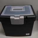 Storex 61504B02C Portable File Box with XL Lid, 11 x 13-1/2 x 11 Inches, Black
