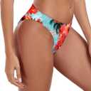Ocean Blues Women's Cheeky High Leg Bikini Bottom Mid Rise Swim Bottom (S)