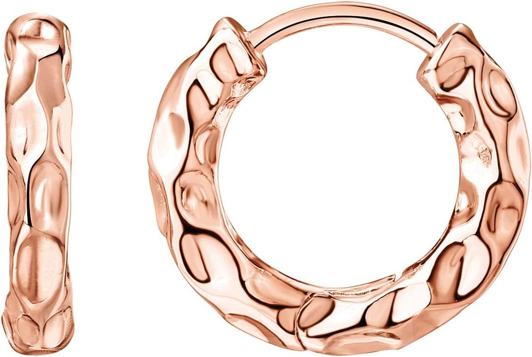 PAVOI 14K Gold Plated 925 Sterling Silver Post Ultra Thick Huggie Earring | Women's Mini Hoop Earrings | Gold Plated Small Hoops