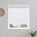 Sunoff Blackout Roller Shades Blinds Cordless for Windows Pull Down Room Darkening Door Blinds with Thermal Insulated Easy to Install for Living Room,Bedroom,Home,Office Bathroom White 27" W x 72" H
