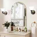 Rowjut Gold Arched Bathroom Mirror for Wall-36"X24" Wall Mirror for Living Room, Bedroom, Bathroom, Dressing Room Hanging Vanity Mirror for Wall Decoration