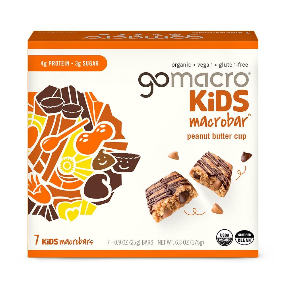 GoMacro Kids MacroBar Organic Vegan Snack Bars - Peanut Butter Cup (0.90 Ounce Bars, 7 Count)