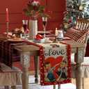 Vintage Valentine's Day Table Runner Valentines Decorations - Red Love Vintage Style Boys and Girls Valentines Day Anniversary Home Kitchen Dining Table Decor, Valentines Party Decor 13 x 72 Inch