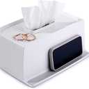 YouCopia The Ledge Tissue Holder, Rectangular, Box Cover with Storage for Phones, Jewelry, Makeup and Accessories for Night Stand, Desk and Bathroom Organization