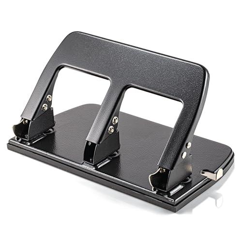 Officemate 3-Hole Punch, Medium Duty, 30-Sheet Capacity, Ergonomic Handles, Adjustable Paper Guide, Durable Metal Base, Black