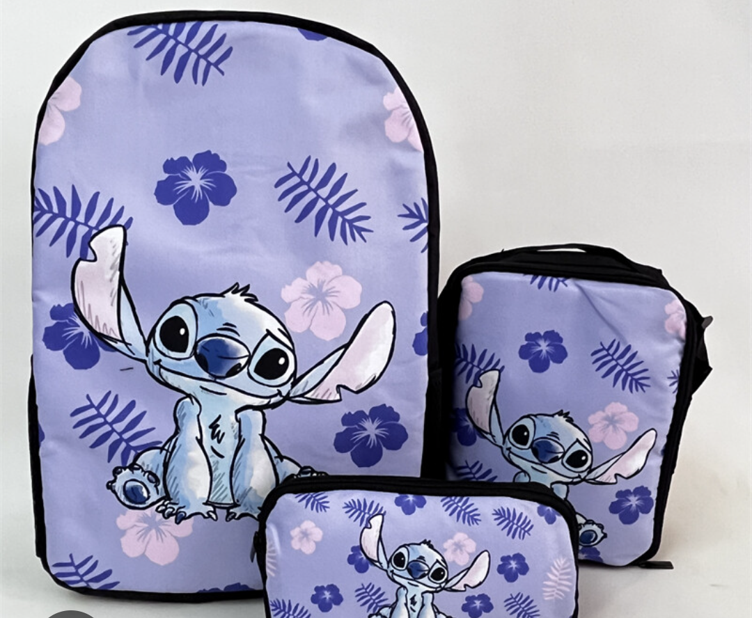 Blossom Koala Backpack for Girls Kids Backpack with Lunch Box and Aesthetic Pencil Case 3PCS Cute Bookbag Set 17 inch Kawaii School Bag with Side Pocket Casual Daypack Backpacks