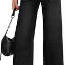 Sidefeel Womens Wide Leg Jeans High Waisted Stretchy Straight Leg Baggy Denim Pants with Pockets (4, Black)