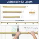 ENJOYBASICS Shower Curtain Rod 30 to 64 Inches, Stainless Steel Adjustable Spring Tension Rods No Drill for Bathroom, Closet, Window, Room Divider, Never Rust, Non Slip, Gold