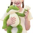 Muiteiur 17.7 Inch Plush Frog Stuffed Animal, Cute Frog Soft Toy with White Belly, Stuffed Frog Plush Toy Gift for Kids Girlfriend