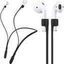 Compatible Airpods Strap, Silicone Anti-Lost Wire Cable Connector Sports Neckband Compatible for Airpods Pro 2/1, Airpods 4, 3, 2, 1, Black