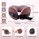 SPRFUFLY Super Soft Travel Pillow, 100% Memory Airplane Pillow with Sleep Mask and Ear Plugs, Breathable Removable Cover & Ergonomic Design - Essentials Neck Pillow for Airplane, Office & Home Use (Pink)