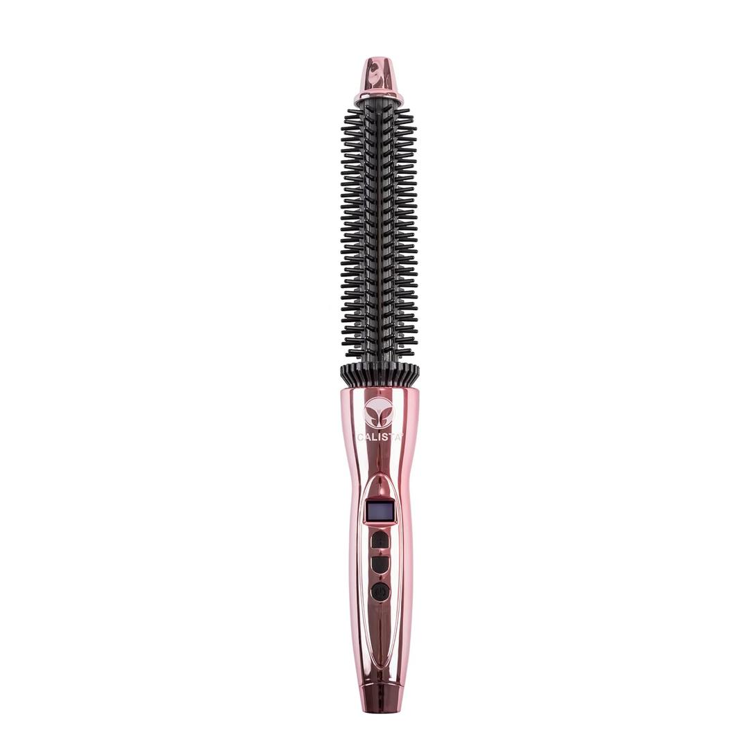 CALISTA Perfecter Pro Heated Round Brush | Lift, Volumize, and Style with No Heat Damage for Healthier-Looking Hair | 4 Sizes for Most Hair Types | Dual Voltage & Adjustable Temp (0.75, Rose Gold)