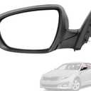 RUIANOMG Door Mirror Left Driver Side Replacement For Kia Optima 2014 2015, Replace 876104C501, Black 6PINS