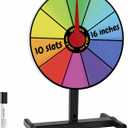 16 Inch Prize Wheel Spinner with Stand - Tabletop Color Spinning Wheel for Prizes, Spin The Wheel Game with 10 Slots, Roulette Wheel Spinner for Trade Show, Carnival, Party and Home Games