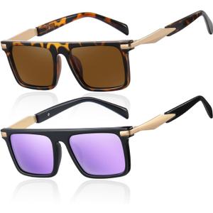 Perfectmiaoxuan Polarized Sunglasses Men Women UV400 Anti-Glare Driving Fishing Hiking Acetate Frame Retro Sun Glasses