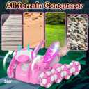 Terucle Remote Control Car, 8WD Bionic Mantis Toys with 360 Rotating Rc Drift Car | 2.4GHz RC Cars with Cool LED Lights, Music & Spray | Ideal Birthday Toys for Ages 8-13 Boys Girls (Pink)