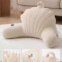 Yoofoss Reading Pillow for Bed Sitting up, Backrest Pillows with Plush Fill for Adult & Children, Back Support Pillow for Bed and Couch Sit up, Pillows for Reading with Arms, Pockets, Washable Cover