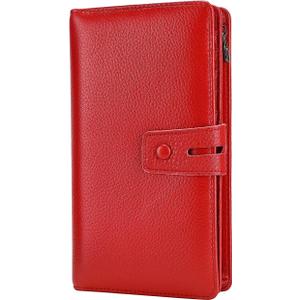 Itslife Womens Wallet,Large Capacity RFID Blocking Leather Wallets Credit Cards Organizer Ladies Wallet with Checkbook Holder