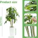 Artificial Dracaena Trees Indoor- 5ft Faux Yucca Plant with White Planter, UV-Resistant Tropical Tall Fake Tree for Home Decor, Living Room, Porch, Patio, Outdoor Housewarming Gift