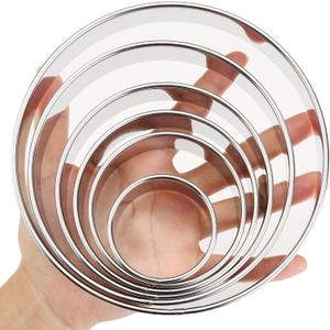 6 PCS Round Cookie Cutters (2, 3, 3.5, 4, 5, 6 Inch), Stainless Steel Biscuit Cutters For Baking, Large Circle Cookie Cutter for Baking, Pastry, Donuts, Fondant, Sandwich