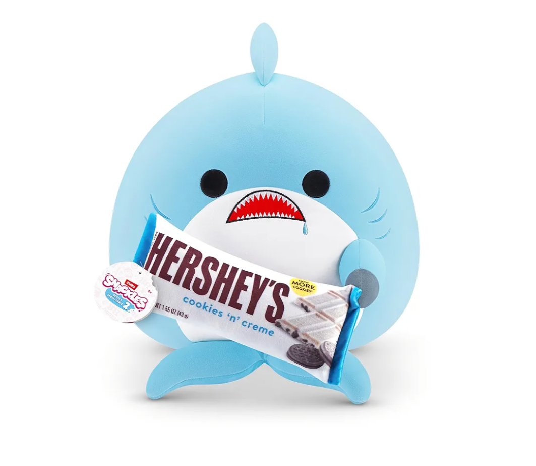 Snackles Series 2 Shark & Hershey (Cookies n Cream) 16 Inch Plush by ZURU, Ultra Soft Plush, Collectible Plush with Real Licensed Brands, Stuffed Animal, Giftable