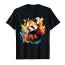 Red Panda Colorful Artwork Splash Wildlife Animal Lovers T-Shirt