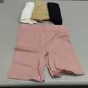 Yeblues 4 Pack Slip Shorts for Under Dresses Anti Chafing Underwear Seamless Comfortable Smooth Yoga Biker Workout Shorts (Black White Nude Pink, L)