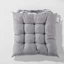 Tufted Chair Cushions for Dining Chairs Set 2 17x17 18x21 Gray