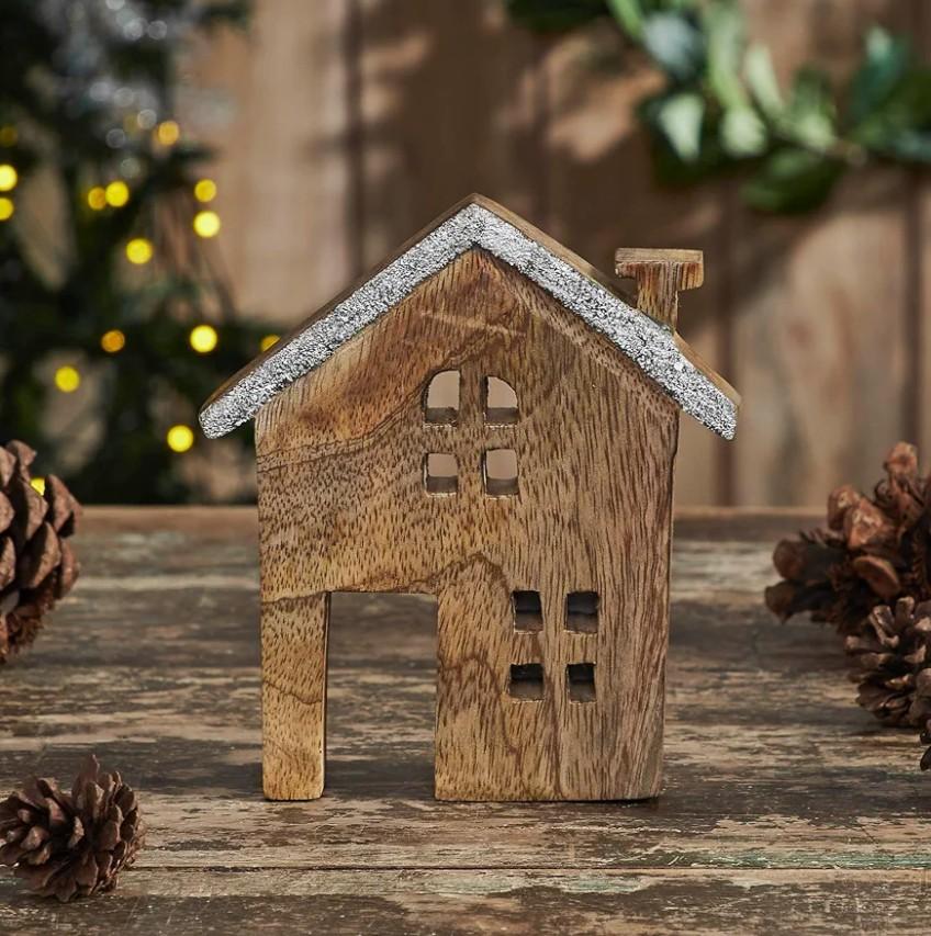 VHC Brands Wooden Cottage House 5.75x5.5x1