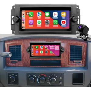 Car Radio for Dodge Ram 1500/2500/3500 2006-2008, Dakota 2005-2007, Durango 2004-2009, Chrysler 300C/300 Jeep Grand Cherokee 2005-2007, 6.86'' Touchscreen Stereo Carplay Android Auto GPS FM BT Camera