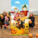 3 x Premium Fall Photo Backdrop, Backdrops for Photography, Classic Design, HQ Fabric, HD Printing, Funny Festival Games, Perfect Photo Props for Fall Thanksgiving Birthday Festival Party Decorations