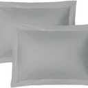 iMaylex Soft and Breathable 100% Egyptian Cotton Envelope Pillow Shams, Silk Like and Cozy Decorative Pillow Covers, Set of 2, Light Grey, King
