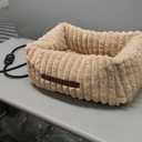 Heated Cat Bed Indoor, Pet Bed with 6 Temperature & 5 Timer Settings, Fluffy Cat Couch with Removable Machine-Washable Cover for Dogs Kitten Puppy in Winter, UL & FCC Certified, Small, Brown (S-22"x14")