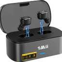 1Mii Wireless Earbuds for TV Watching, TV Headphones Wireless for Seniors & Hard of Hearing with Transmitter Charging Dock, Plug n Play, Optical, 3.5mm AUX, RCA, Soundbar Passthrough