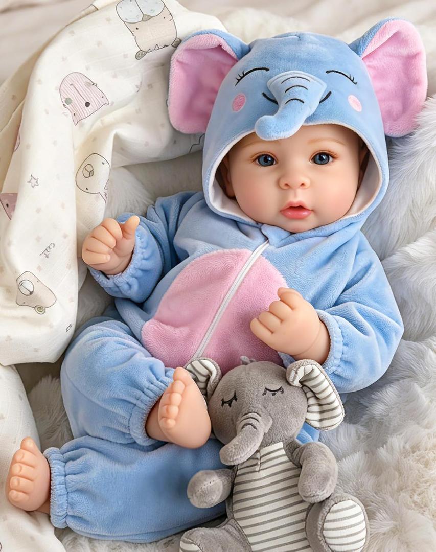 Aori Baby Doll Boy 17 inches, Real Life Baby Boy Dolls with Feeding Kit Included, Life Like Newborn Boy Baby Doll that Look Real, Ideal Gift for Kids, Birthday, Pretend Play