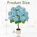 Hollyone Artificial Hydrangea Tree 3FT Blue Hydrangea Artificial Flowers Tree in Pot Fake Hydrangeas Plants & Flowers in Planter Greenery Potted Plant Indoor Outdoor Front Door Porch Home Decor
